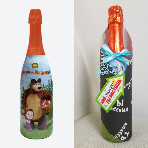 Детское шампанское (декор бутылки)