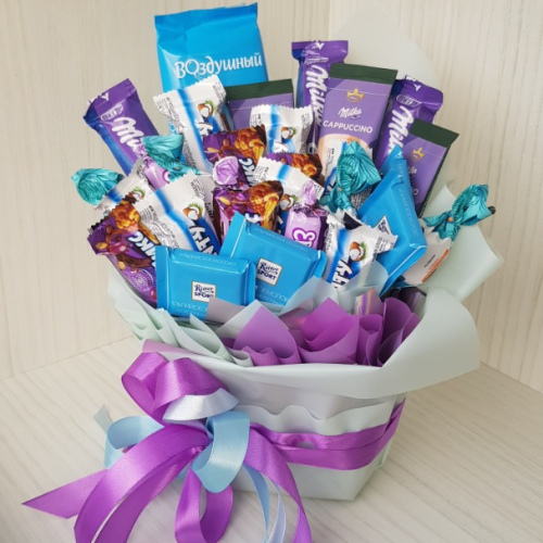 Устойчивый букетик (лавандово-голубой)